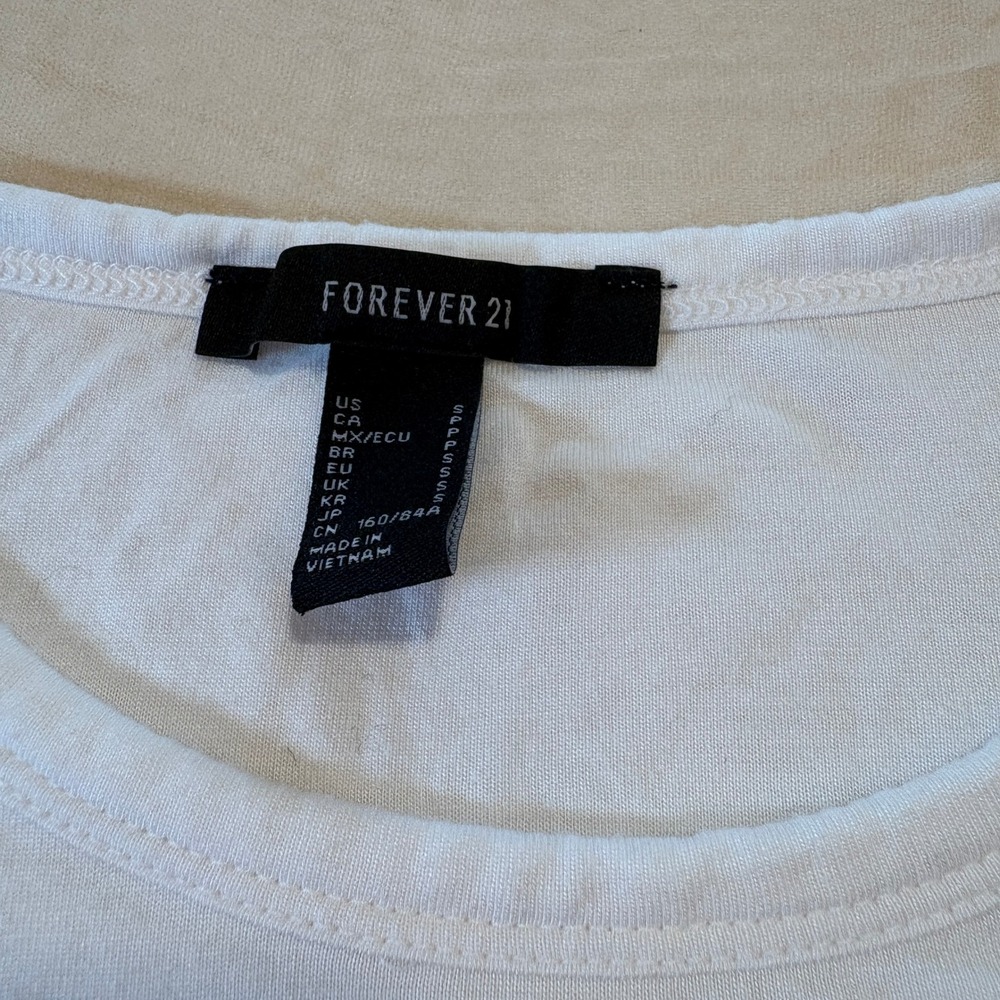 Forever 21 Womens White Tank Style Babydoll Sleeveless Top Size S - Picture 5 of 6